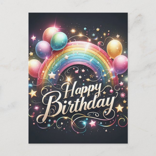 Postale Carte de vœux d'anniversaire élégante (Devant)