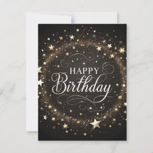 Postale Carte de vœux d'anniversaire élégante à paillettes