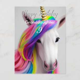 Postale Carte de vœux d'anniversaire Licorne Mignonne