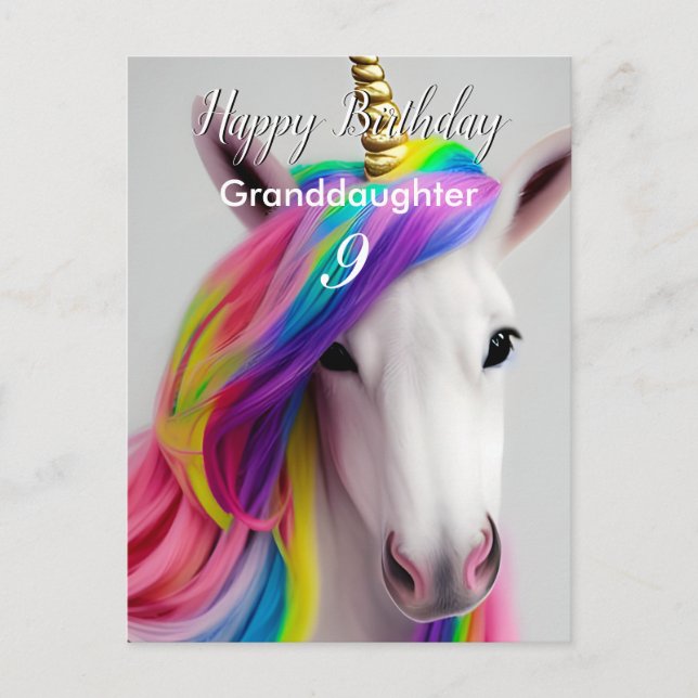 Postale Carte de vœux d'anniversaire Licorne Mignonne (Devant)