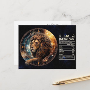 Postale Carte de vœux d'anniversaire Lion Zodiaque