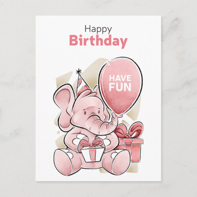 Postale Carte de vœux d'anniversaire mignonne (Devant)