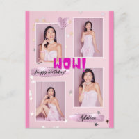 Carte de vœux d'anniversaire pour femme photo mini