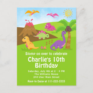 Postale Carte de vœux d'anniversaire pour filles dinosaure