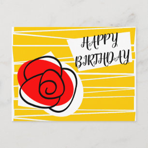 Postale Carte de vœux d'anniversaire Spanish Rose paysage