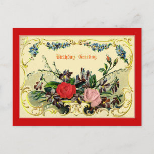 Postale Carte de voeux d'anniversaire vintage