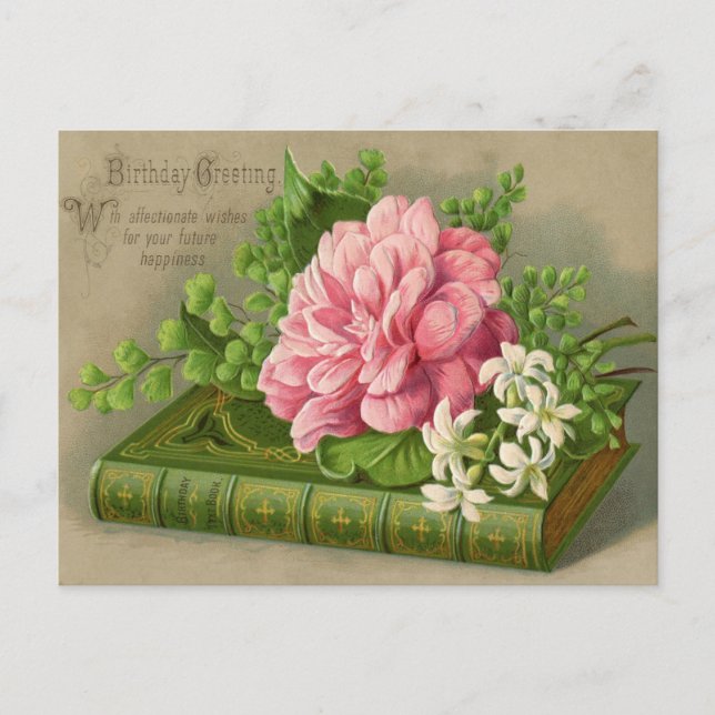 Postale Carte de vœux d'anniversaire vintage (Devant)