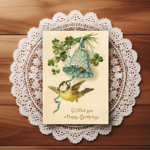 Postale Carte de vœux d'anniversaire vintage début 1900