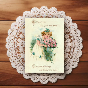 Postale Carte de vœux d'anniversaire vintage début 1900