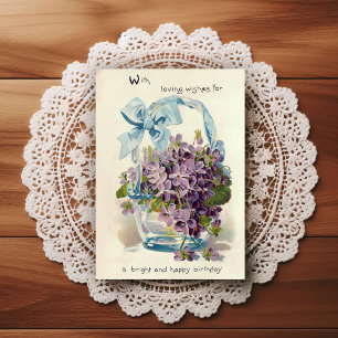 Postale Carte de vœux d'anniversaire vintage début 1900
