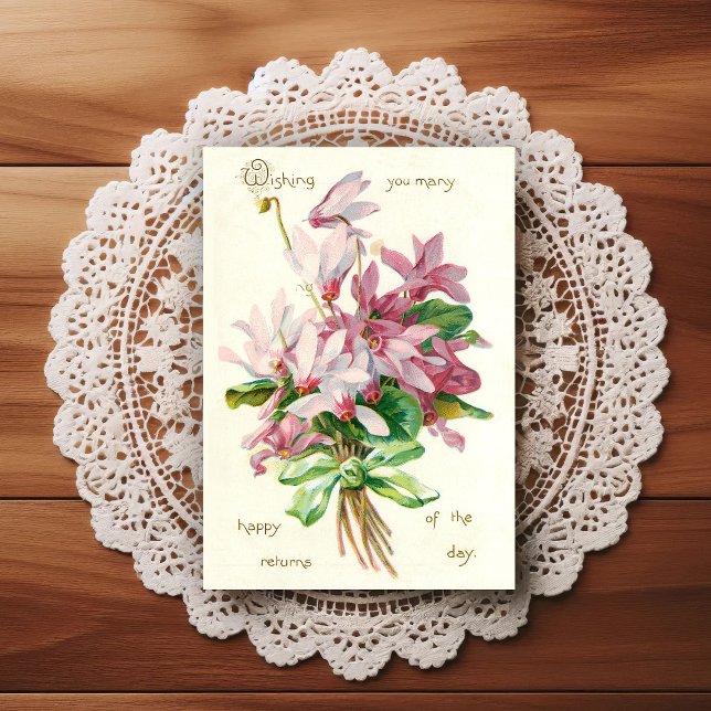 Postale Carte de vœux d'anniversaire vintage début 1900 (Créateur téléchargé)