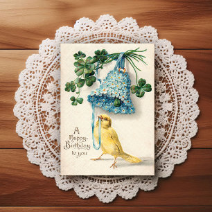 Postale Carte de vœux d'anniversaire vintage début 1900