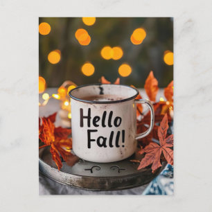 Postale Carte de vœux d'automne avec mug
