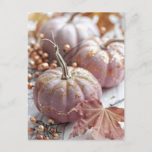 Postale carte de voeux d'automne élégante citrouilles