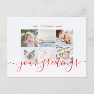 Postale Carte de vœux de famille élégante et minimaliste a