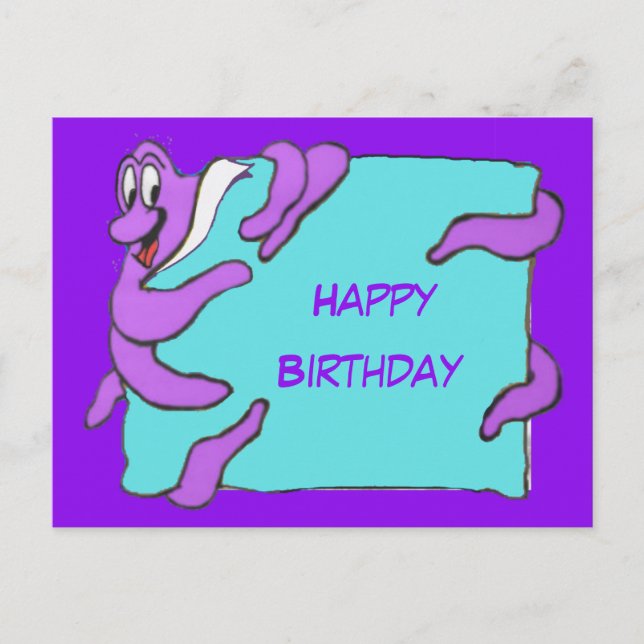 Postale Carte de vœux de joyeux anniversaire Pieuvre Messa (Devant)