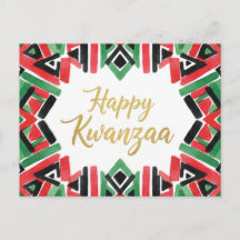Carte de vœux de Kwanzaa Kinara joyeux