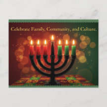 Carte de vœux de Kwanzaa Kinara joyeux