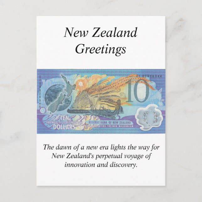 Postale Carte de voeux de la Nouvelle-Zélande - note commé (Devant)