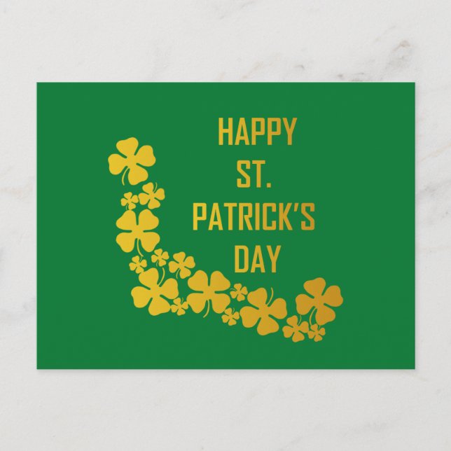 Postale Carte de vœux de la Saint-Patrick joyeuse  (Devant)