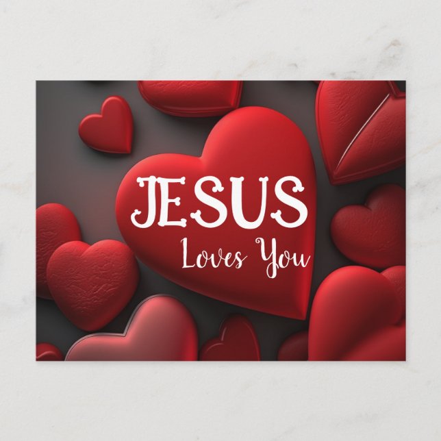 Postale Carte de vœux de l'Écriture Jésus vous aime 2 (Devant)