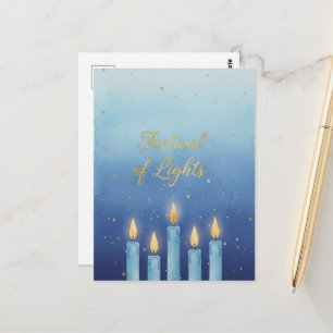 Postale Carte de vœux de lumières de Hanouka