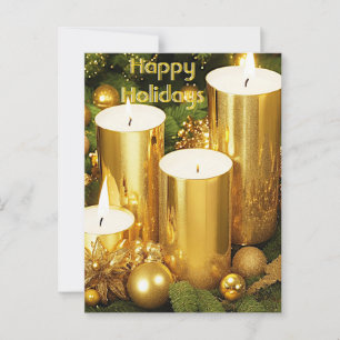 Postale Carte de vœux de Noël aux chandelles dorées