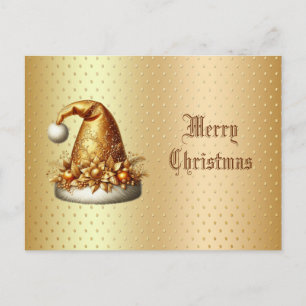 Postale Carte de vœux de Noël avec chapeau de Père Noël do