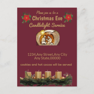 Postale Carte de vœux de Noël avec office à la lumière des