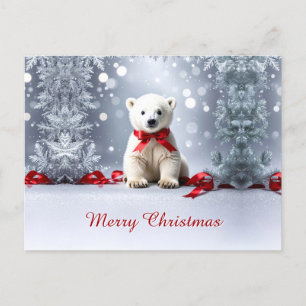 Postale Carte de vœux de Noël de l'ours polaire pour les f