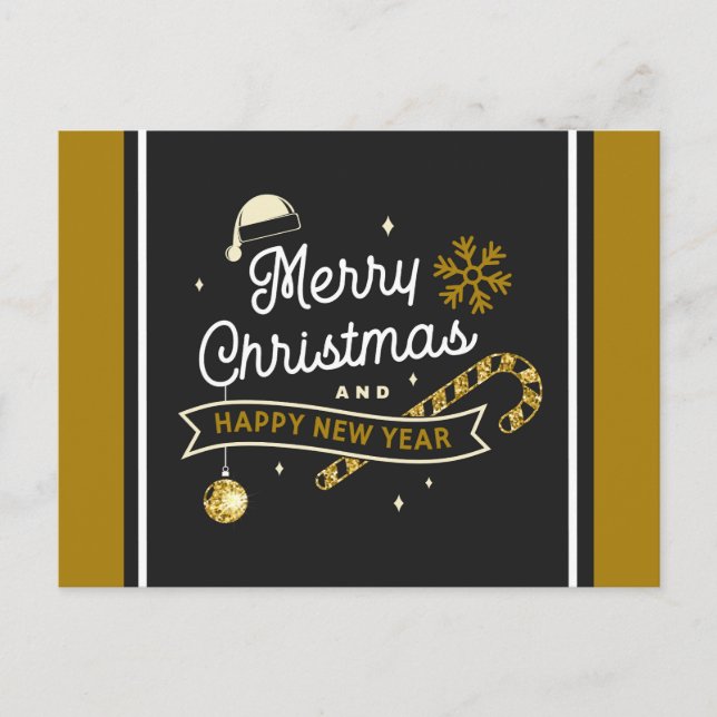 Postale Carte de vœux de Noël et Nouvel An (Devant)