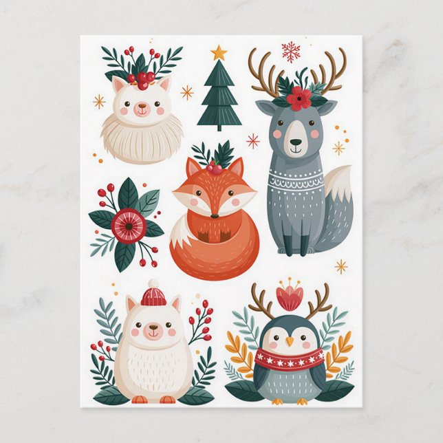 Postale Carte de vœux de Noël festive (Devant)