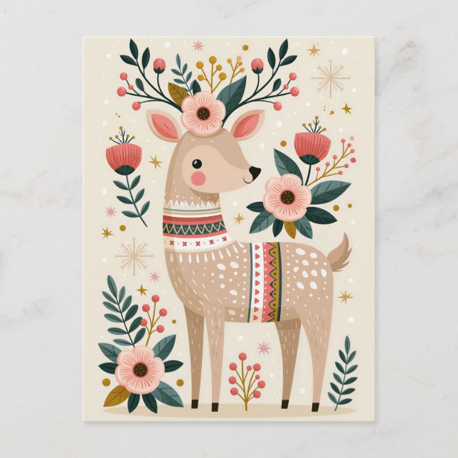 Postale Carte de vœux de Noël festive (Devant)