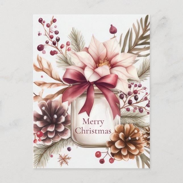 Postale Carte de vœux de Noël festive (Devant)