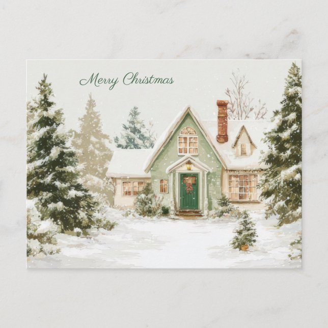 Postale Carte de vœux de Noël festive et élégante (Devant)