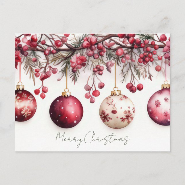 Postale Carte de vœux de Noël festive et élégante (Devant)