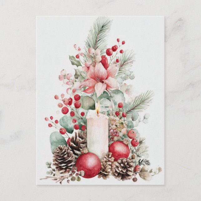 Postale Carte de vœux de Noël festive et élégante (Devant)