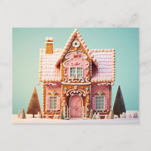 Postale Carte de vœux de Noël Maison en pain d'épices mign