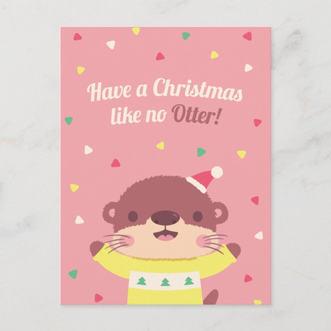 Postale Carte de vœux de Noël mignonne avec un jeu de mots (Devant)