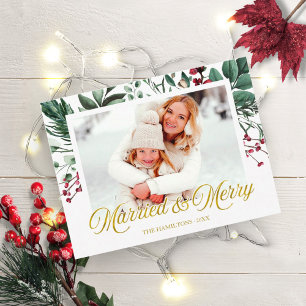 Postale Carte de vœux de Noël photo à l'aquarelle