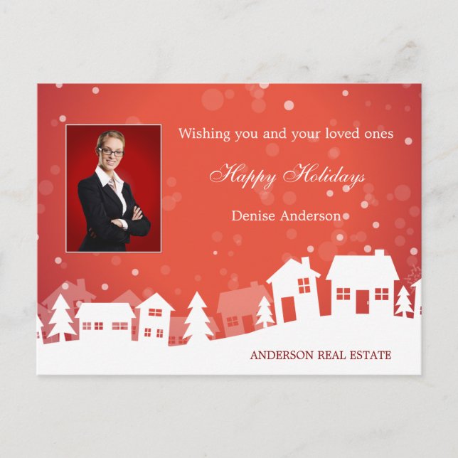 Postale Carte de vœux de Noël pour l'immobilier (Devant)