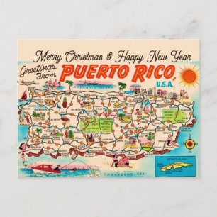 Postale Carte de vœux de Noël pour Porto Rico