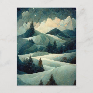 Postale Carte de vœux de Noël scène hivernale entreprise L