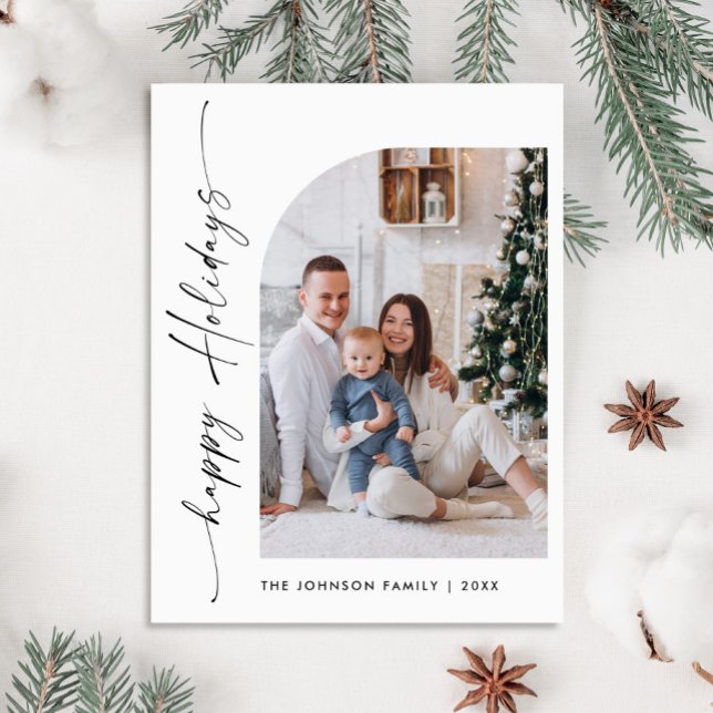 Postale Carte de vœux de Noël simplement élégante PHOTO (Créateur téléchargé)