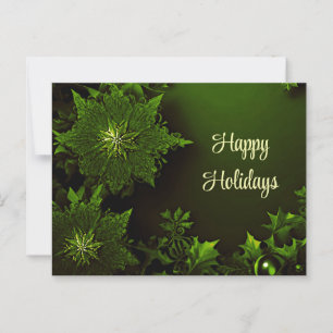 Postale Carte de vœux de Noël verte florale de vacances