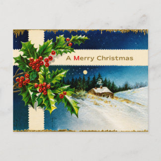 Postale Carte de vœux de Noël vintage