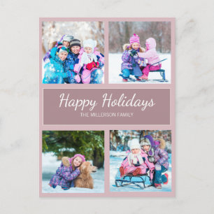 Postale Carte de vœux de Noël violet multi photo