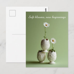 Postale Carte de vœux de Pâques Douce Printemps Minimalist