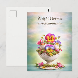 Postale Carte de vœux de Pâques Floral Coloré Printemps