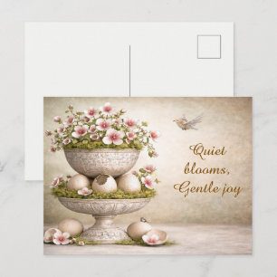 Postale Carte de vœux de Pâques minimale florale printemps